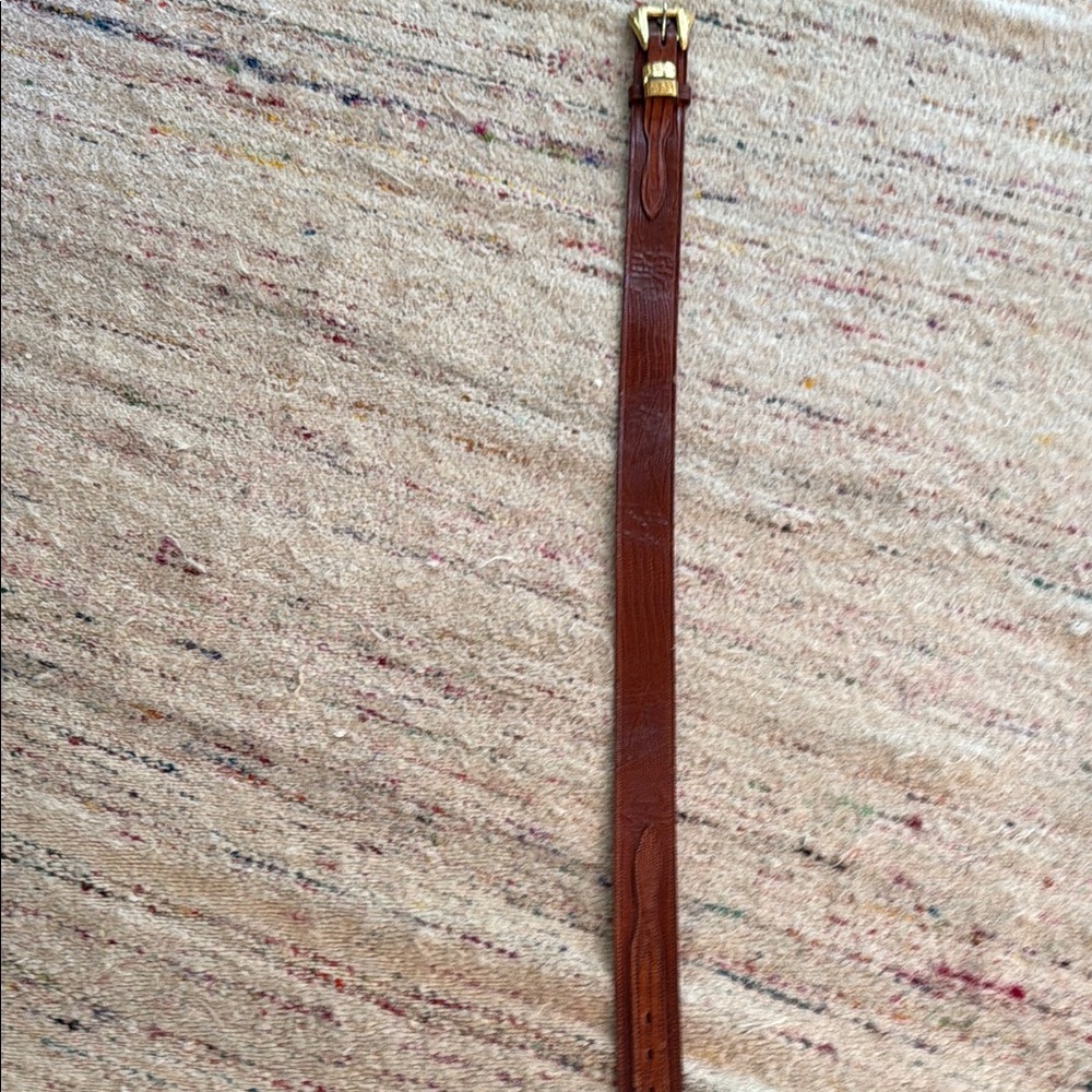 Classic Brown and Gold Leather Belt